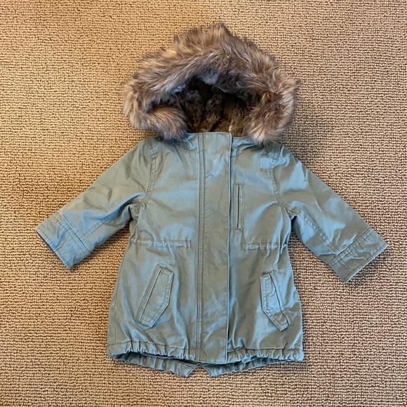 Baby Gap 3 in 1 Faux Fur Hooded Parka - NWOT - Picture 1 of 13